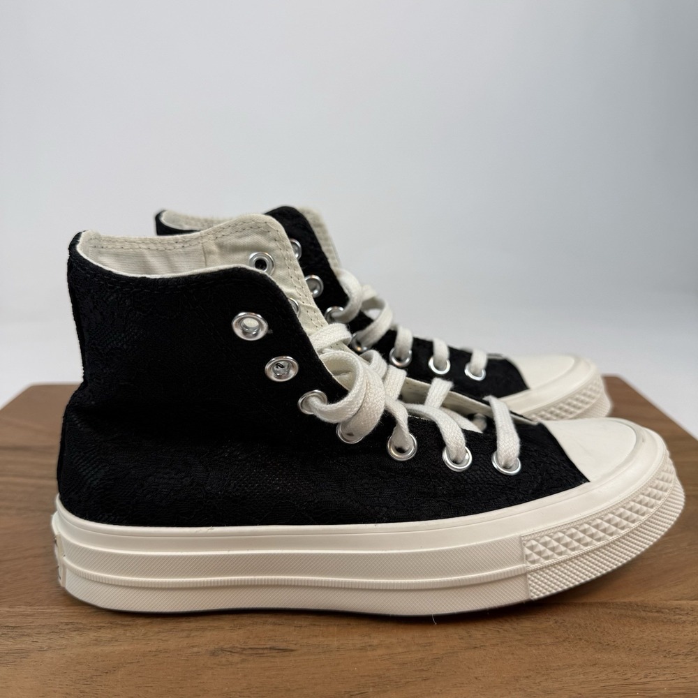 New Womens‎ Converse Chuck 70 Hi Egret Total Eclipse Black Shoes Size 5.5 M